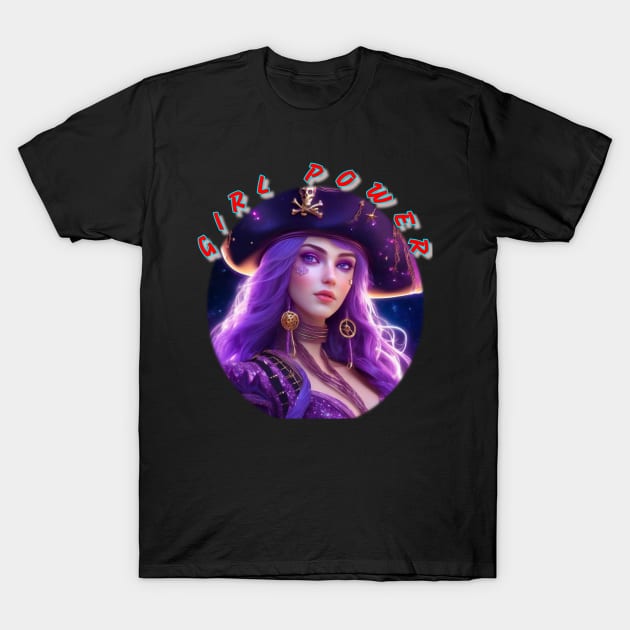 Girl power, violet eyed pirate T-Shirt by sailorsam1805